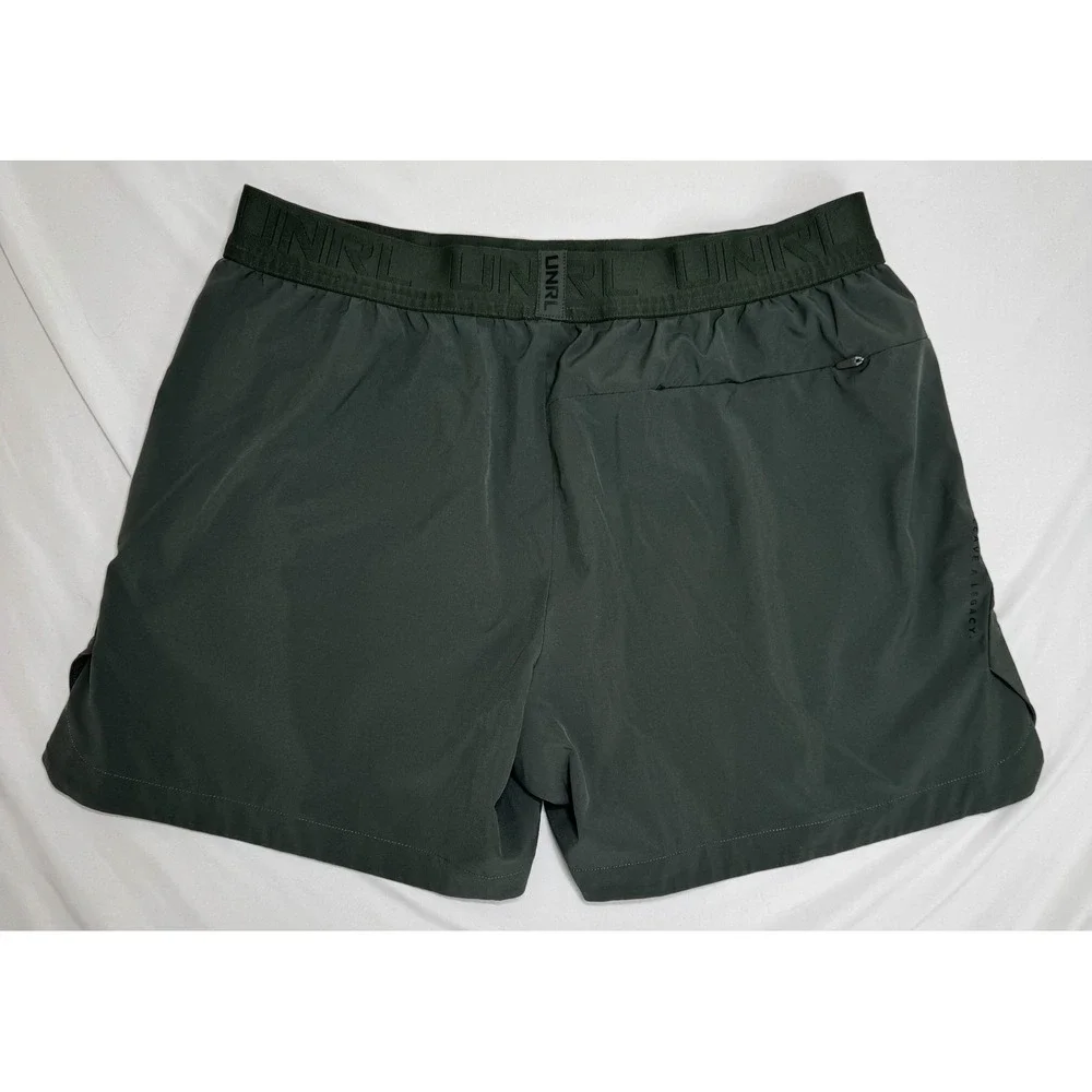 UNRL Apex Shorts Mens‎ XL Dark Green Olive Athletic Training Gym 5.5 Inseam